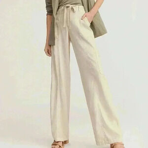Women's Cream Wide-Leg Pants